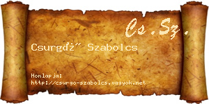 Csurgó Szabolcs névjegykártya