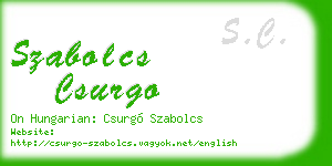 szabolcs csurgo business card
