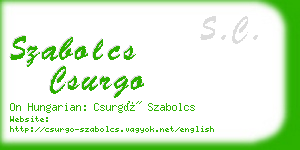 szabolcs csurgo business card
